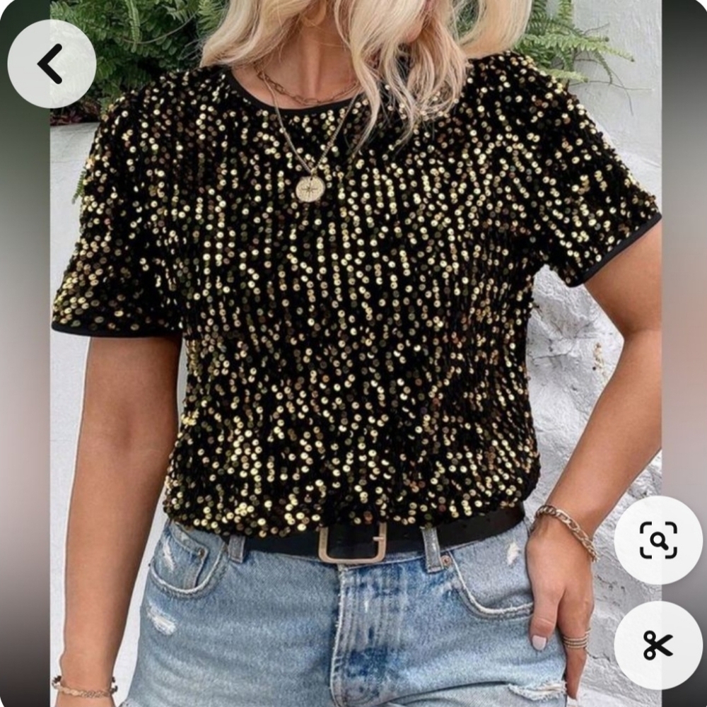 Michael Kors Black Sequin Short Top - Picture 8 of 8